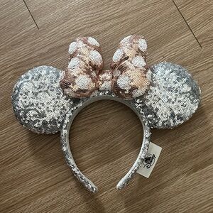 Sequin Mouse Ears Headband with Bow